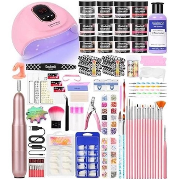 Acrylic Nail Art Kit-Nail Art Manicure Set Acrylic Powder Brush Glitter File - Picture 1 of 3